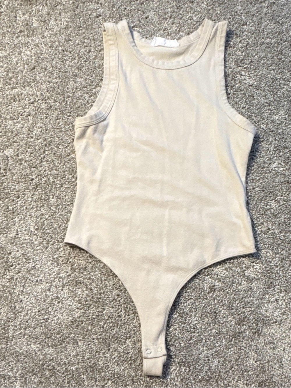 Double Zero Cream Ribbed Tank Bodysuit